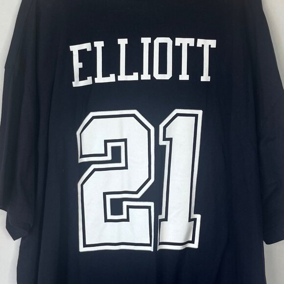 Dallas Cowboys Authentic Ezekiel Elliott #21 Tshirt Dark Navy Size 3XL - Picture 6 of 7